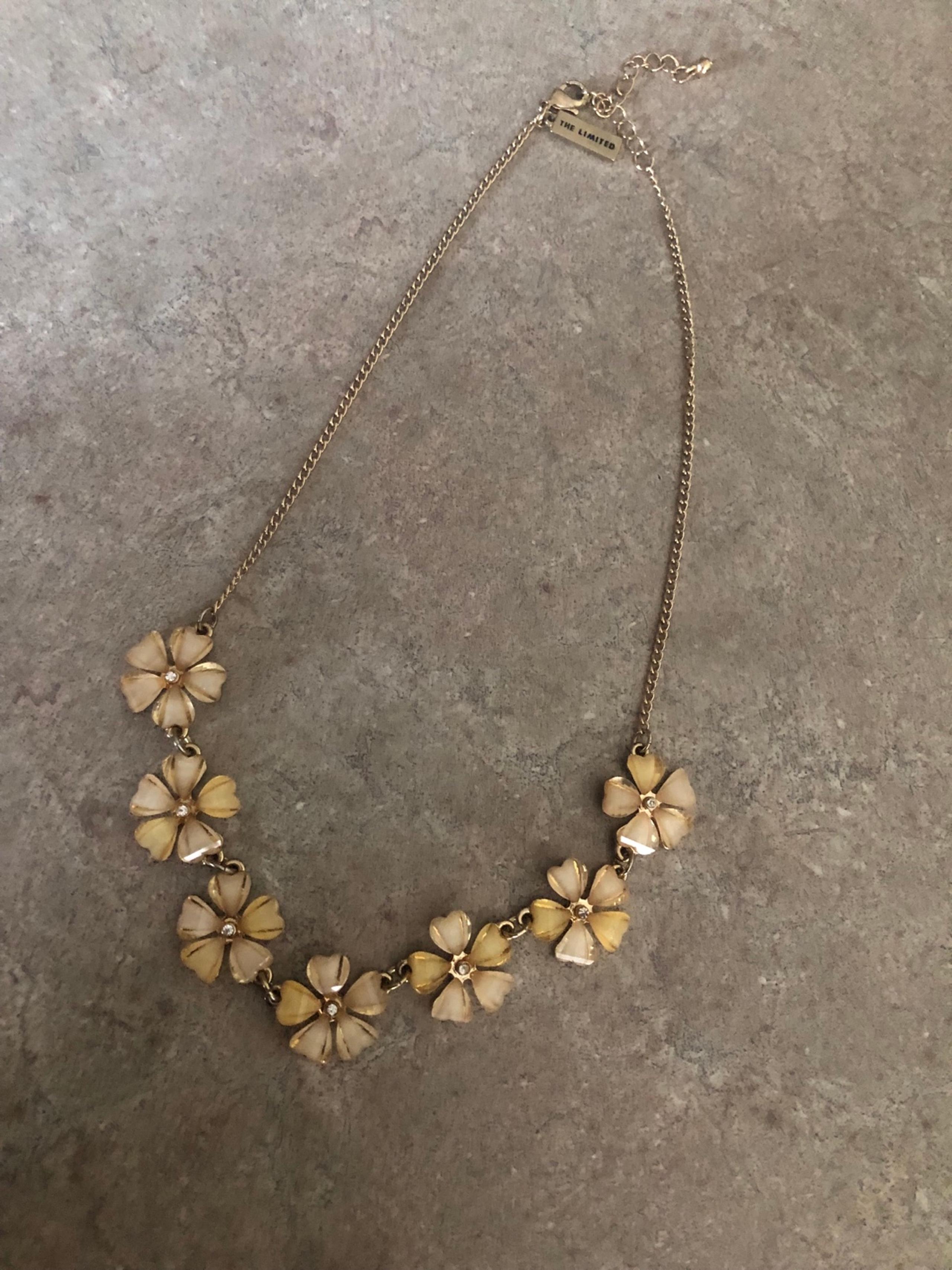 The Limited Gold Tone Flower Enameled Necklace EUC!