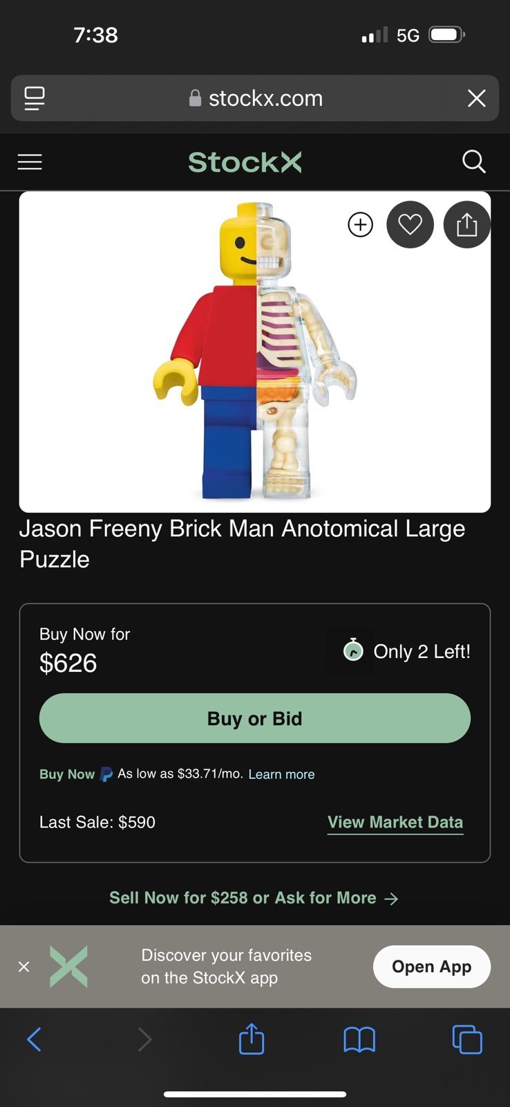 Jason Freeny LEGO brick man anatomical puzzle