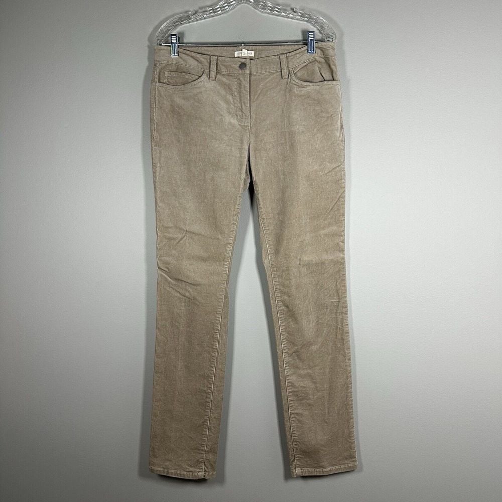 Eileen Fisher Size 8 Beige Tan Corduroy Slim Fit Pants