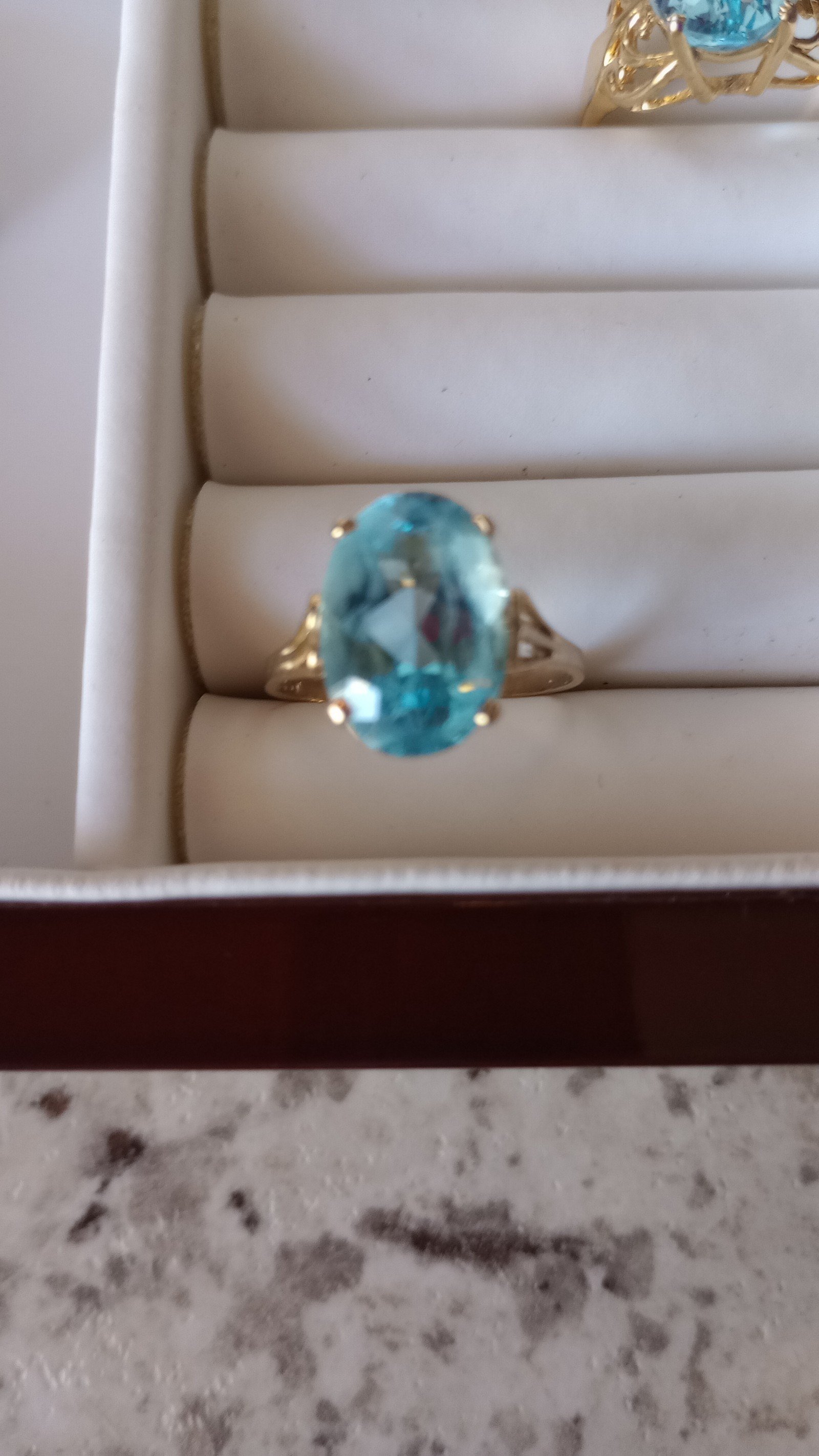14kt gold Swiss blue topaz ring