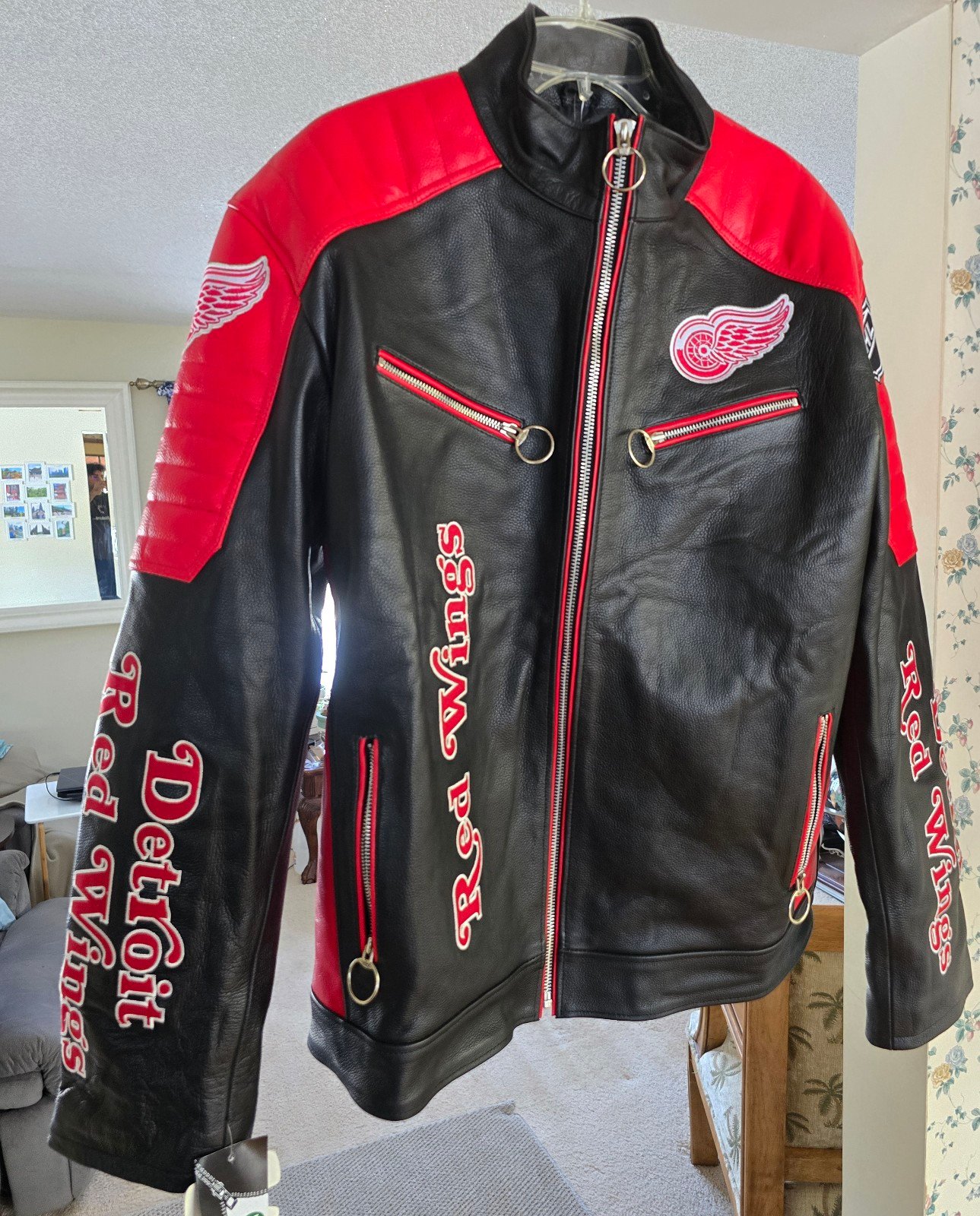 Detroit Red Wings Leather Jacket 2XL NEW! Pls read the description