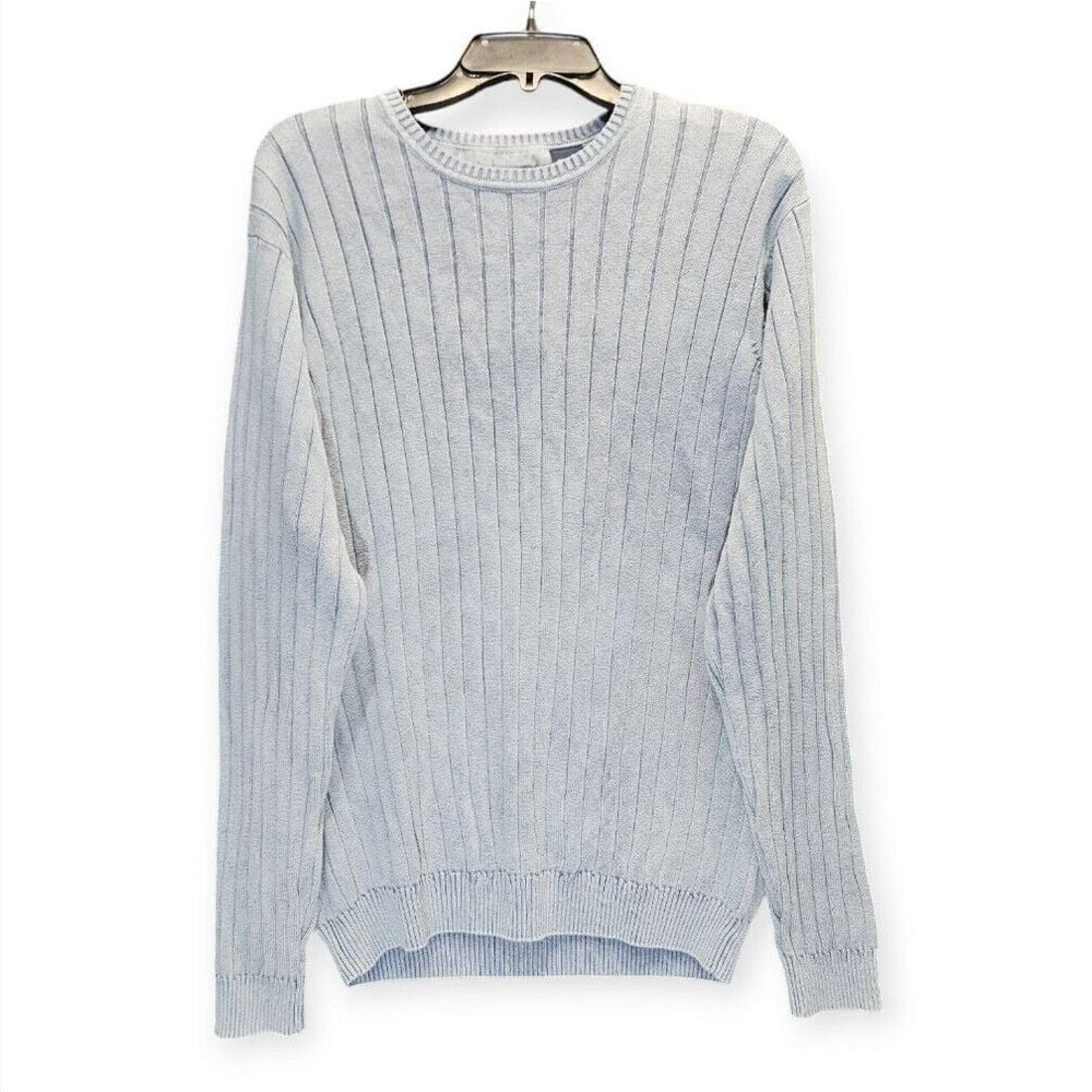 Izod Jeans Sweater Mens Large Ribbed Pullover Classic Vintage Long Sleeve