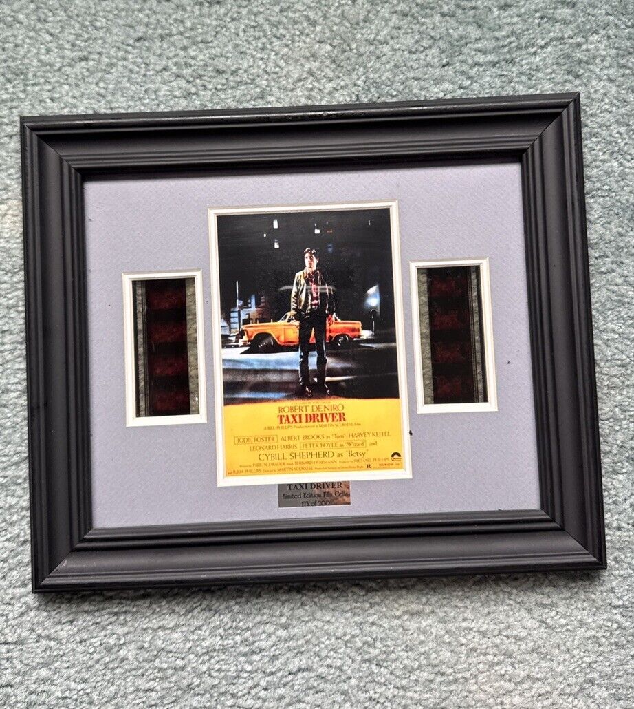TAXI DRIVER ROBERT DE NIRO STUNNING XL FRAMED FILM CELL MONTAGE 8x10 173/200