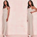 House of CB 'Evana' Stone Ribbed Knit Jumpsuit NWT