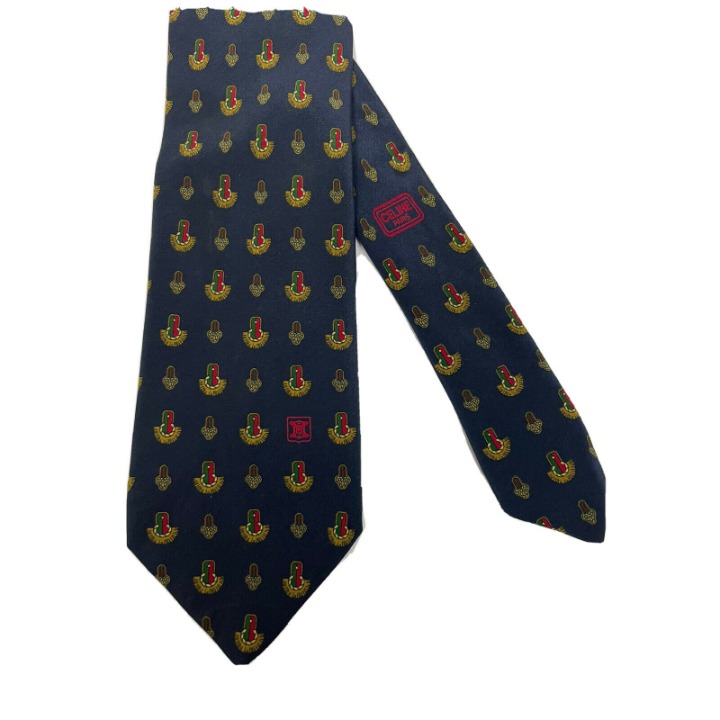 Celine Paris Men's Blue Men's Necktie 100% Silk