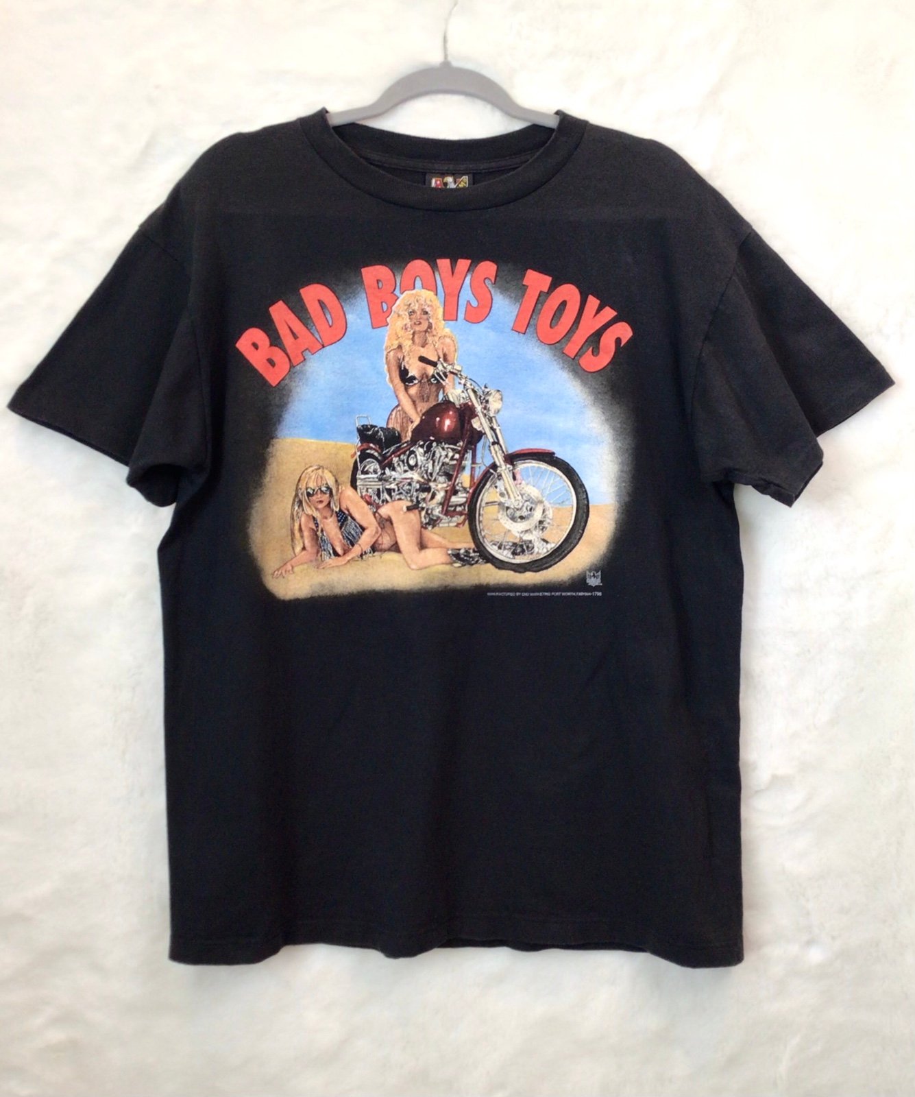 Vintage 3D Emblem American Biker Bad Boys Toys Shirt 1994