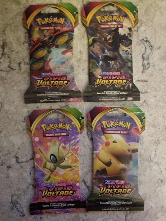 Pokemon TCG: Sword & Shield Vivid Voltage Booster Packs (4 Packs) Full Art