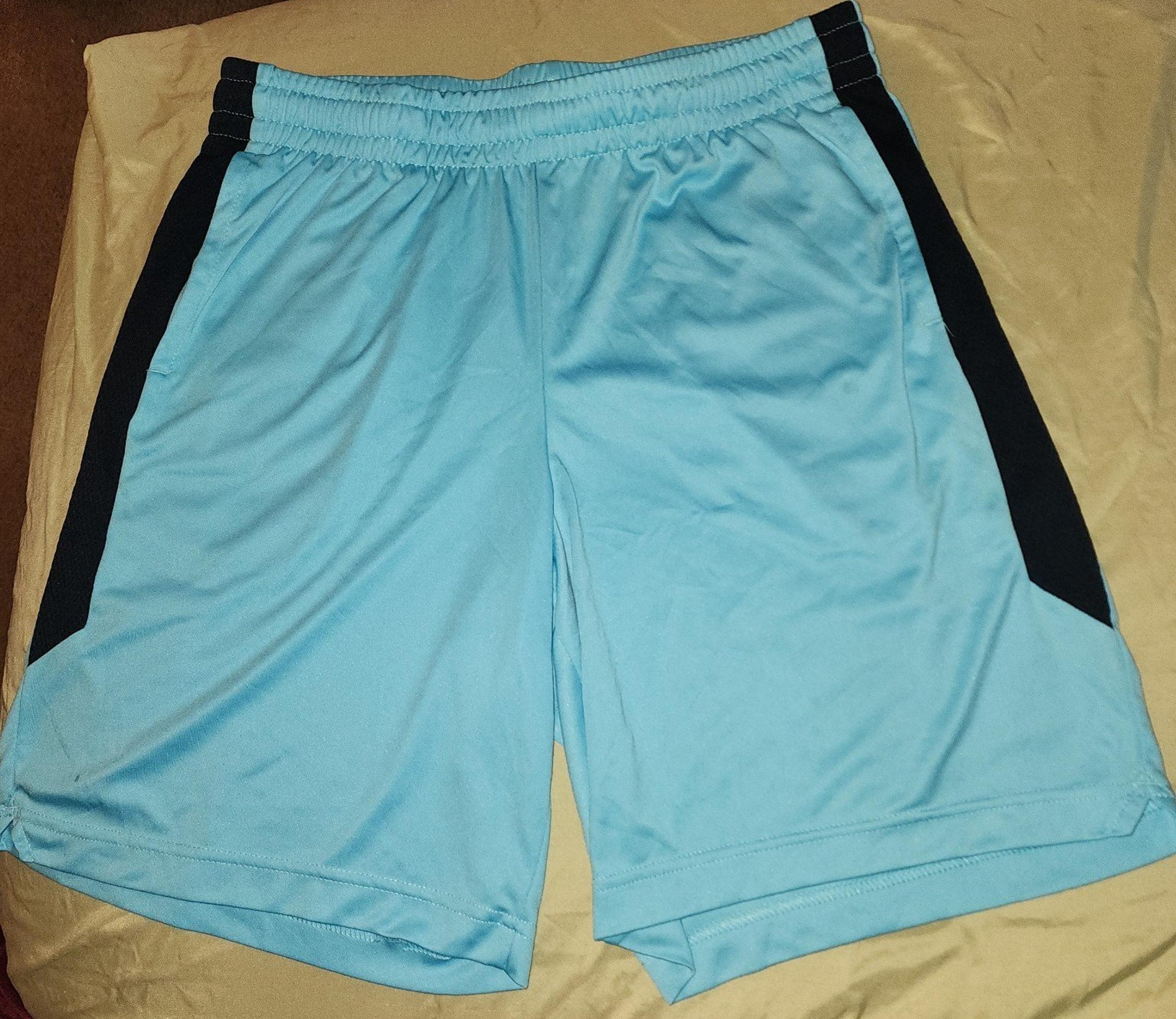 Like New Mens Blue TEK GEAR Comfort Fit Elastic Waist BasketBall Shorts Athletic