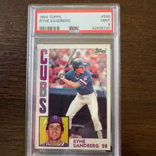 2 1984 Topps Ryne Sandberg cards #596 PSA 9/PSA 8