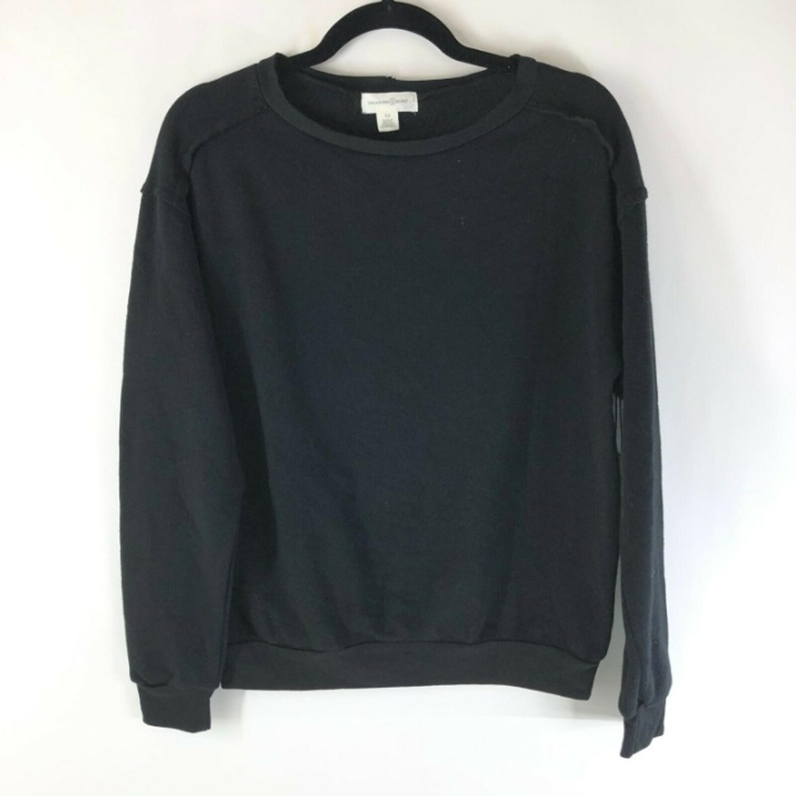 Treasure & Bond Womens Sweatshirt Fleece Lined Crew Neck Long Sleeve Black XS