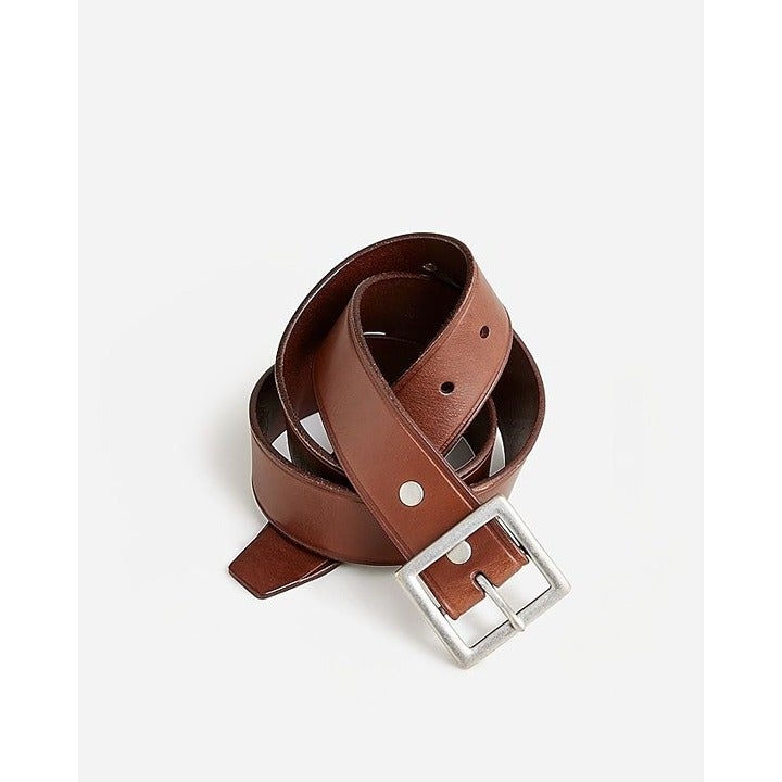 Wallace & Barnes Italian leather belt with square brass buckle BS513, Size 30