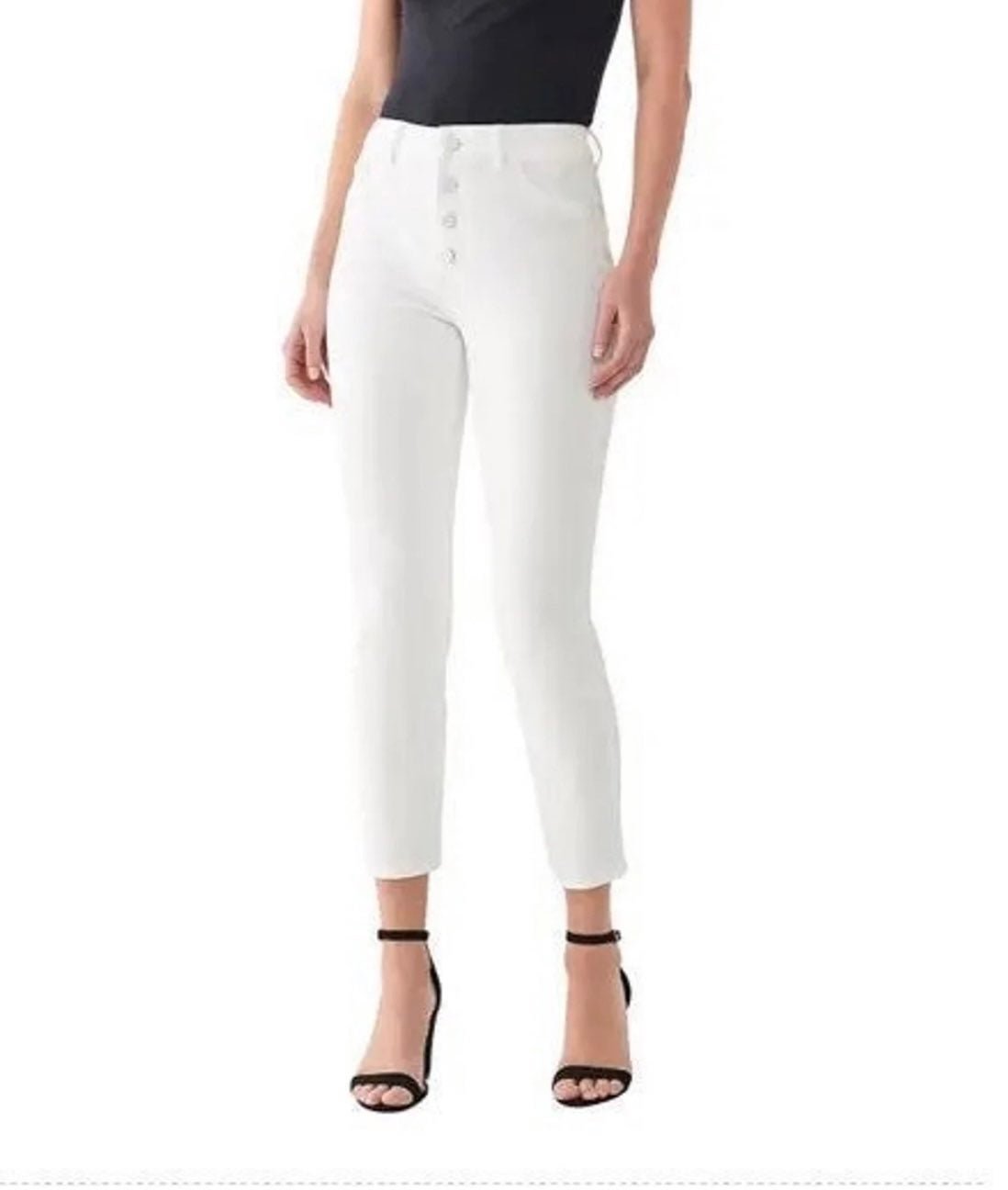 DL 1961 High Rise White Jeans
