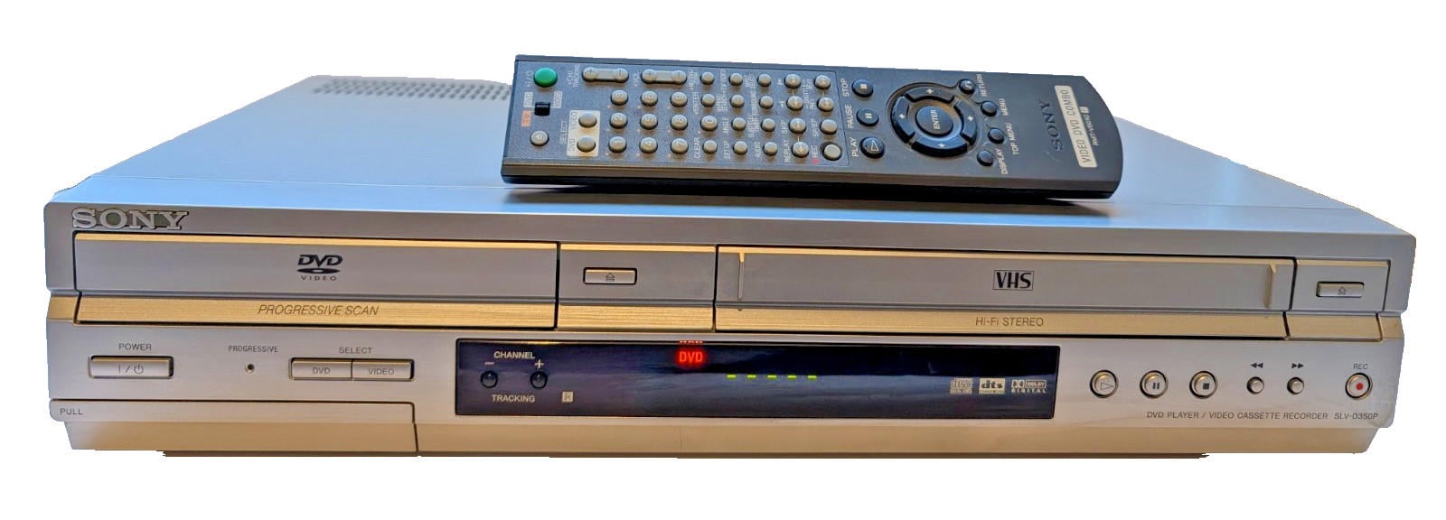 Sony SLV-D350P DVD/VCR Combo Player VHS Recorder W/Remote For Parts Please Read