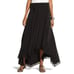 Chico's Women's Knit Asymmetrical Midi Skirt Elastic Waist Black Size 2( L/12)