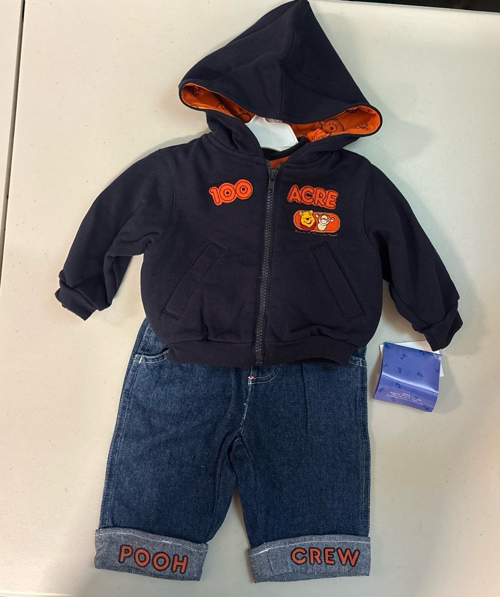 NWT- Vintage Y2K-Pooh/Tigger 100 Acre zipper Hoodie- size 6-9M