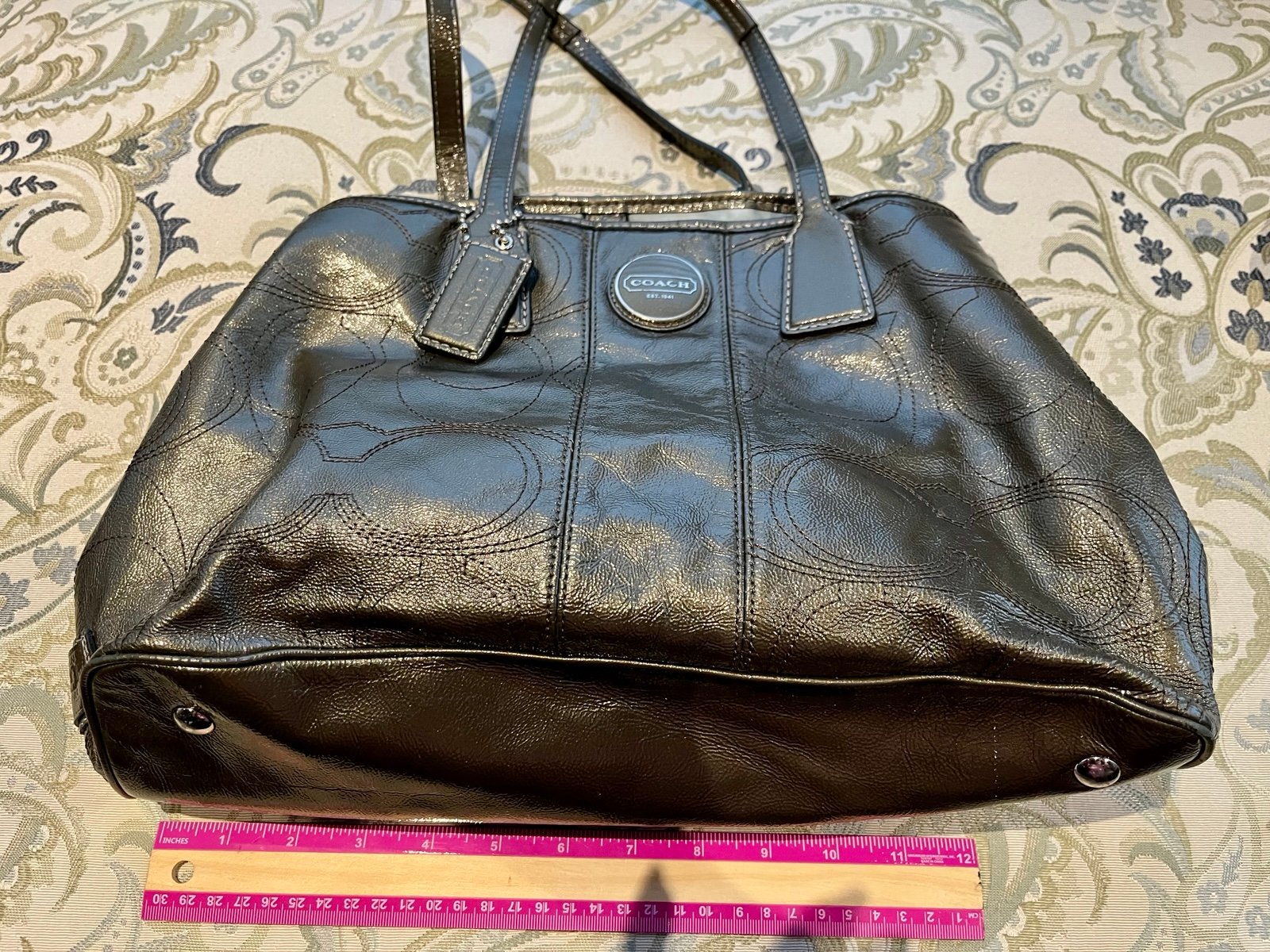 Coach steel grey metallic bag
