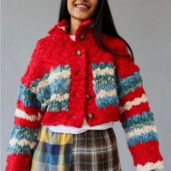 NWT BDG Kinley Chunky knit cropped cardigan size XS Retail 148 C1