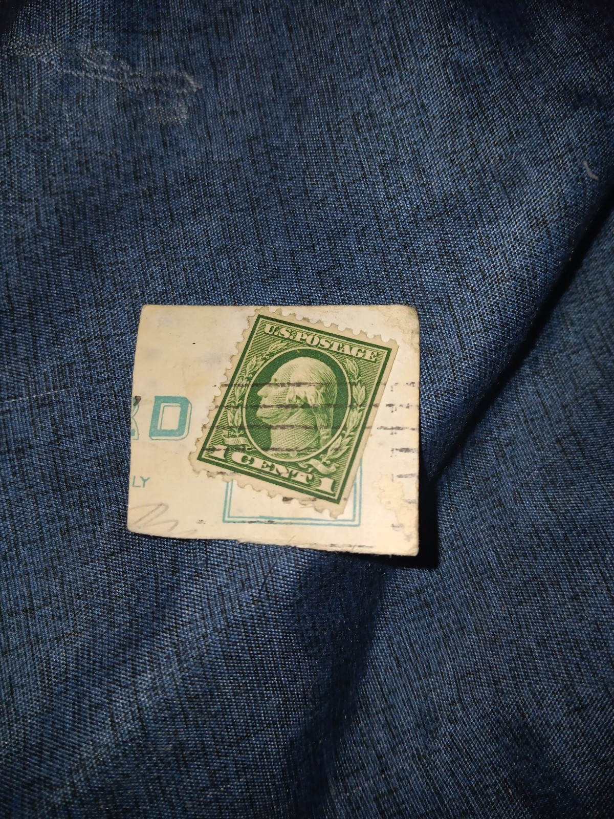 Green 1 cent Washington stamp
