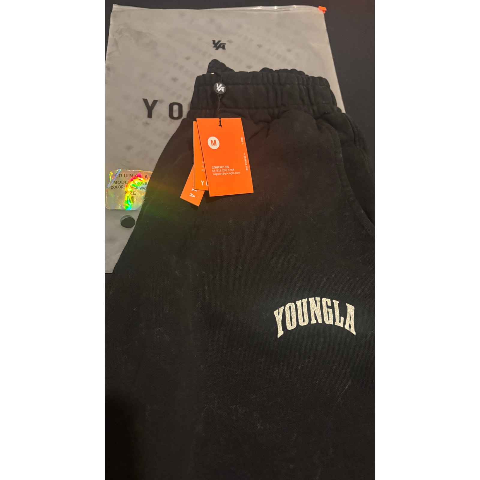 YoungLA 2088 - New Wave Baggy Sweats Black Wash Size Medium