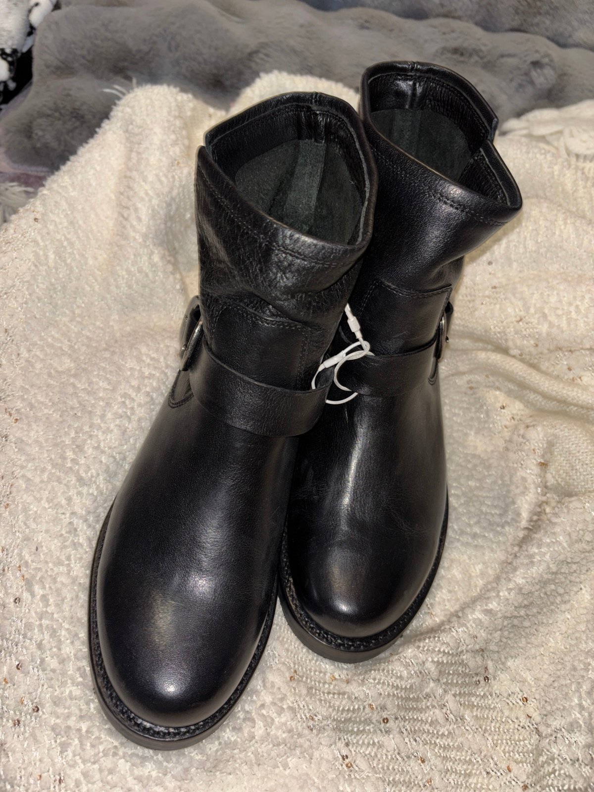 Frye black leather short boots