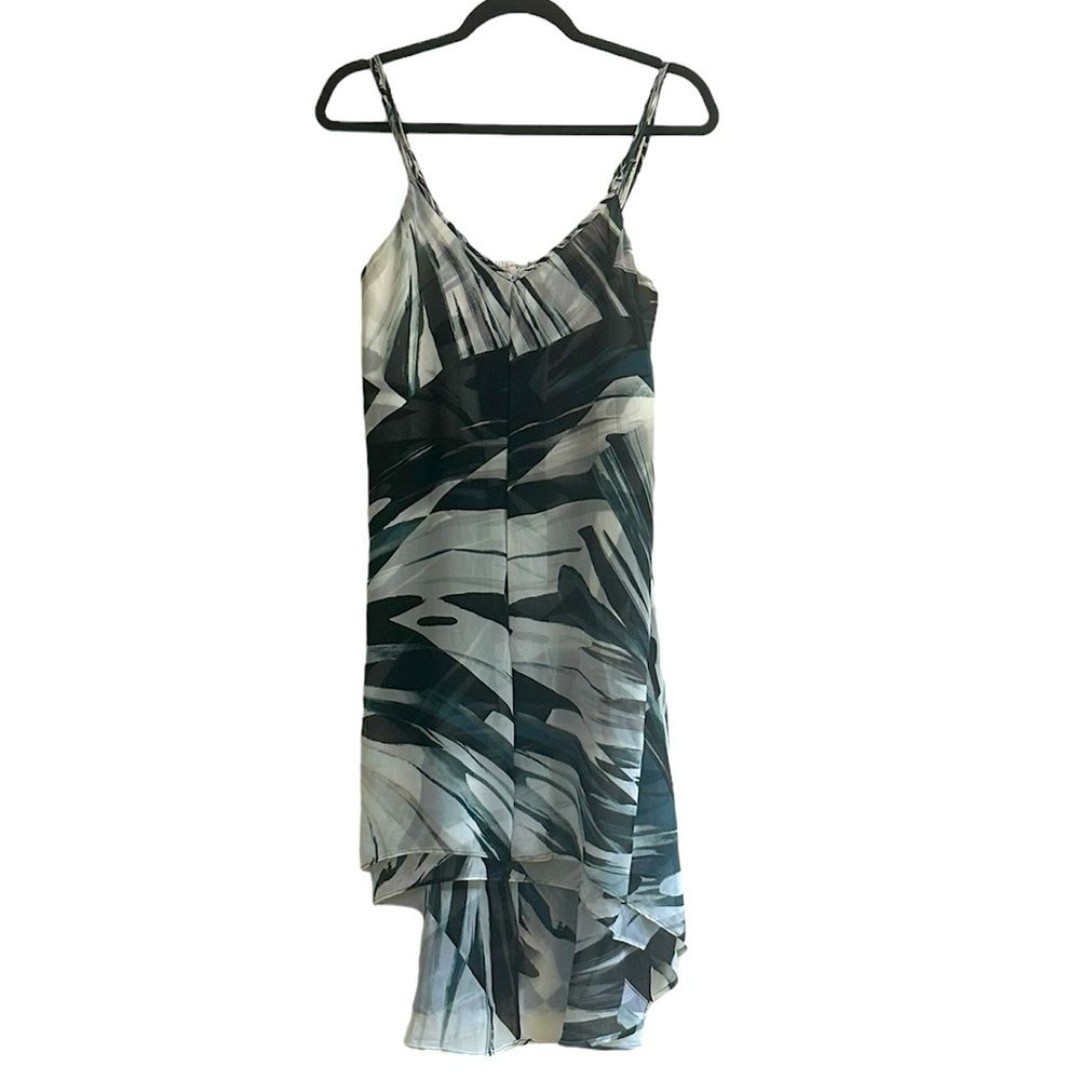 White House Black Market Black Blue Layered Spaghetti Strap Dress Size 6