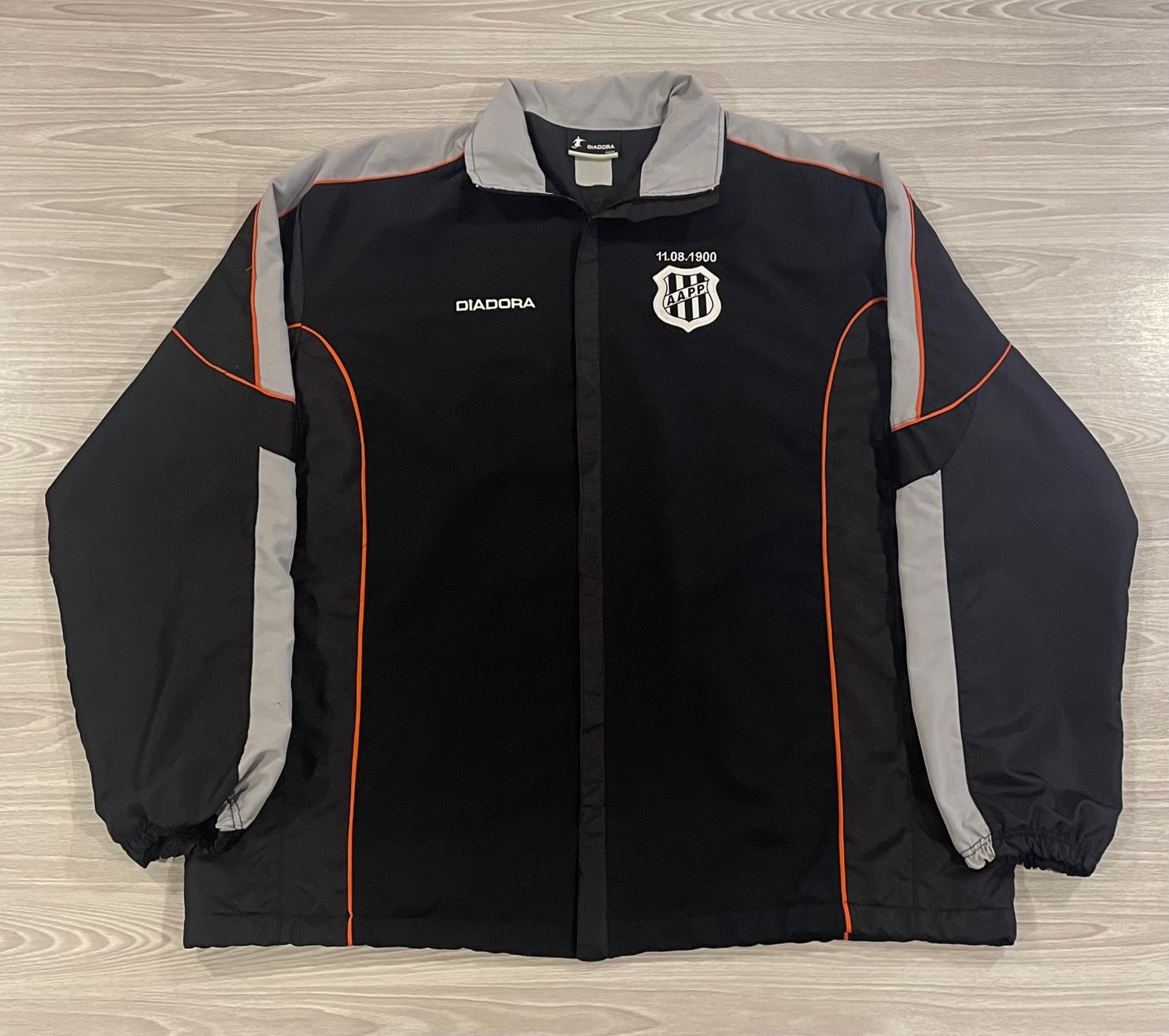 Vintage Diadora Ponte Preta Soccer Jacket Brazil Football Black Men’s Size XL
