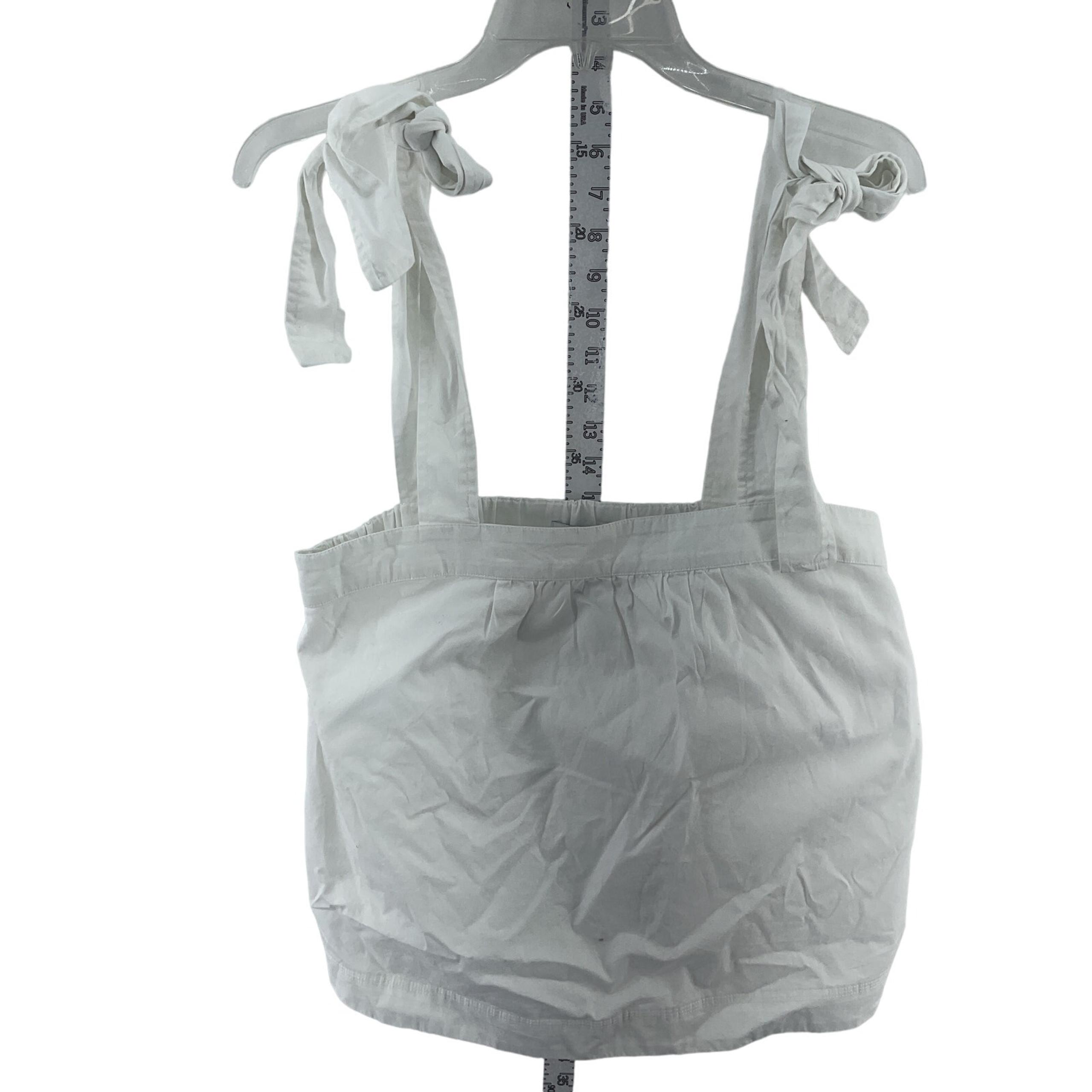 NWT Free Assembly Women's White Adjustable Strap Cotton Tank Top Size S