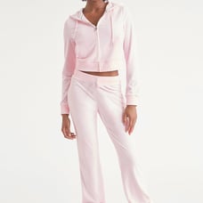 Juicy Couture Bling Velour Tracksuit Hoodie & Pants SOFT GLOW Size M Authentic!
