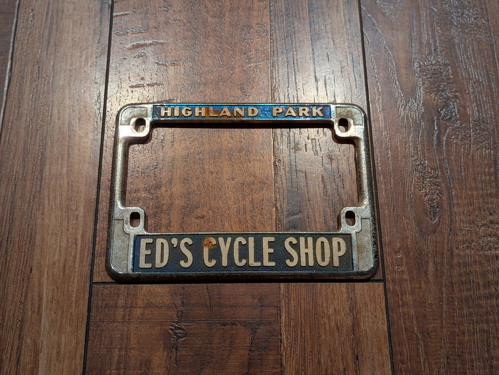 Highland Park Ed's Cycle Shop California Motorcycle Metal License Plate Frame