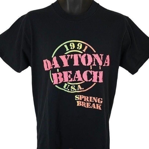 Daytona Beach T Shirt Mens Size Medium Vintage 90s 1991 Spring Break Made In USA