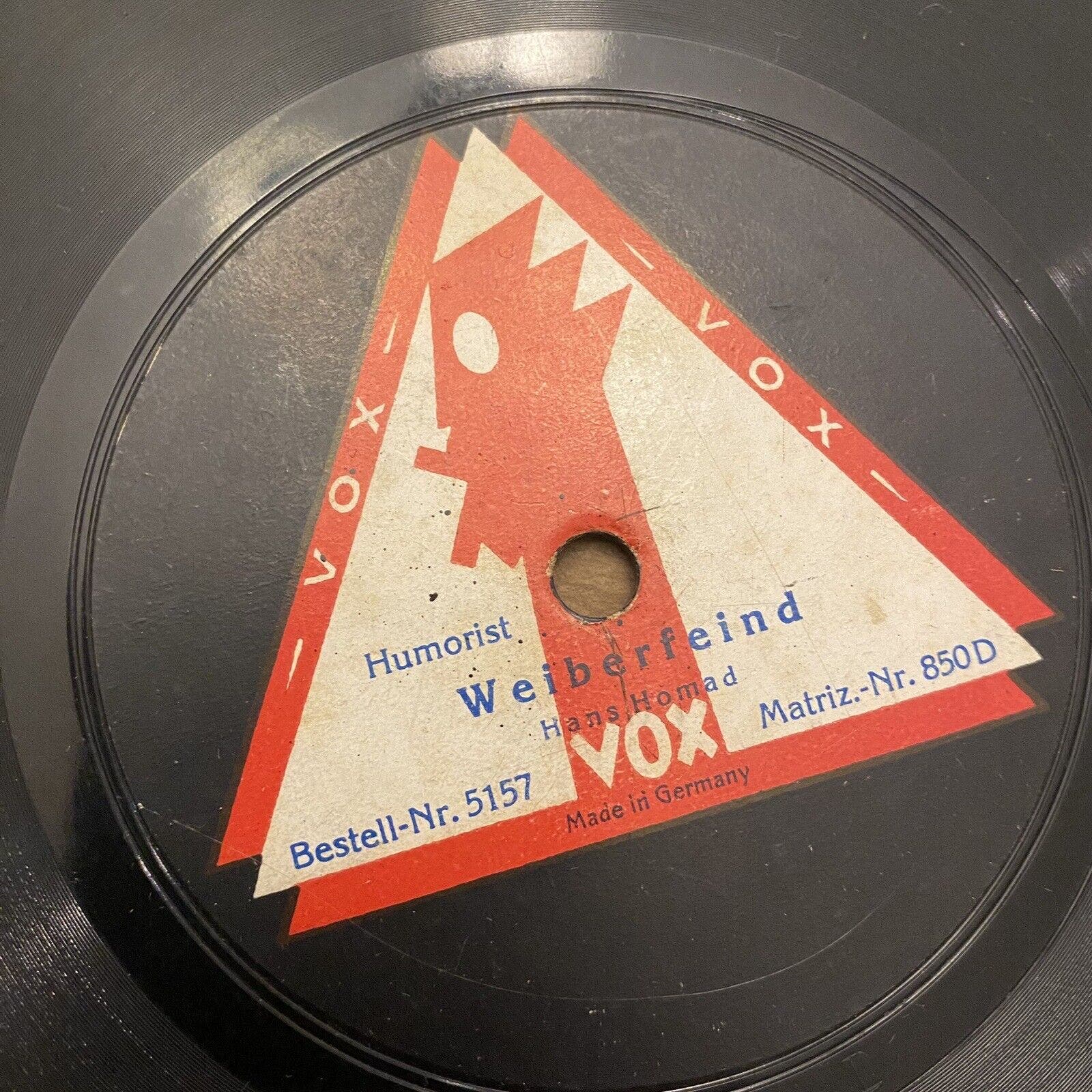 VOX German 10” 78 Hans Nomad Weiss Ferdl Humorist