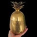 Vintage Solid Brass Pineapple Lidded Jar Container Canister