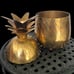Vintage Solid Brass Pineapple Lidded Jar Container Canister