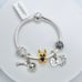 Linx Snake Chain Bracelet with Gold and Silver German Shepherd Themed Charms