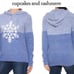 Cupcakes and Cashmere Women’s Small Blue Color Block Snowflake Hoodie Sweater
