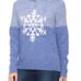 Cupcakes and Cashmere Women’s Small Blue Color Block Snowflake Hoodie Sweater