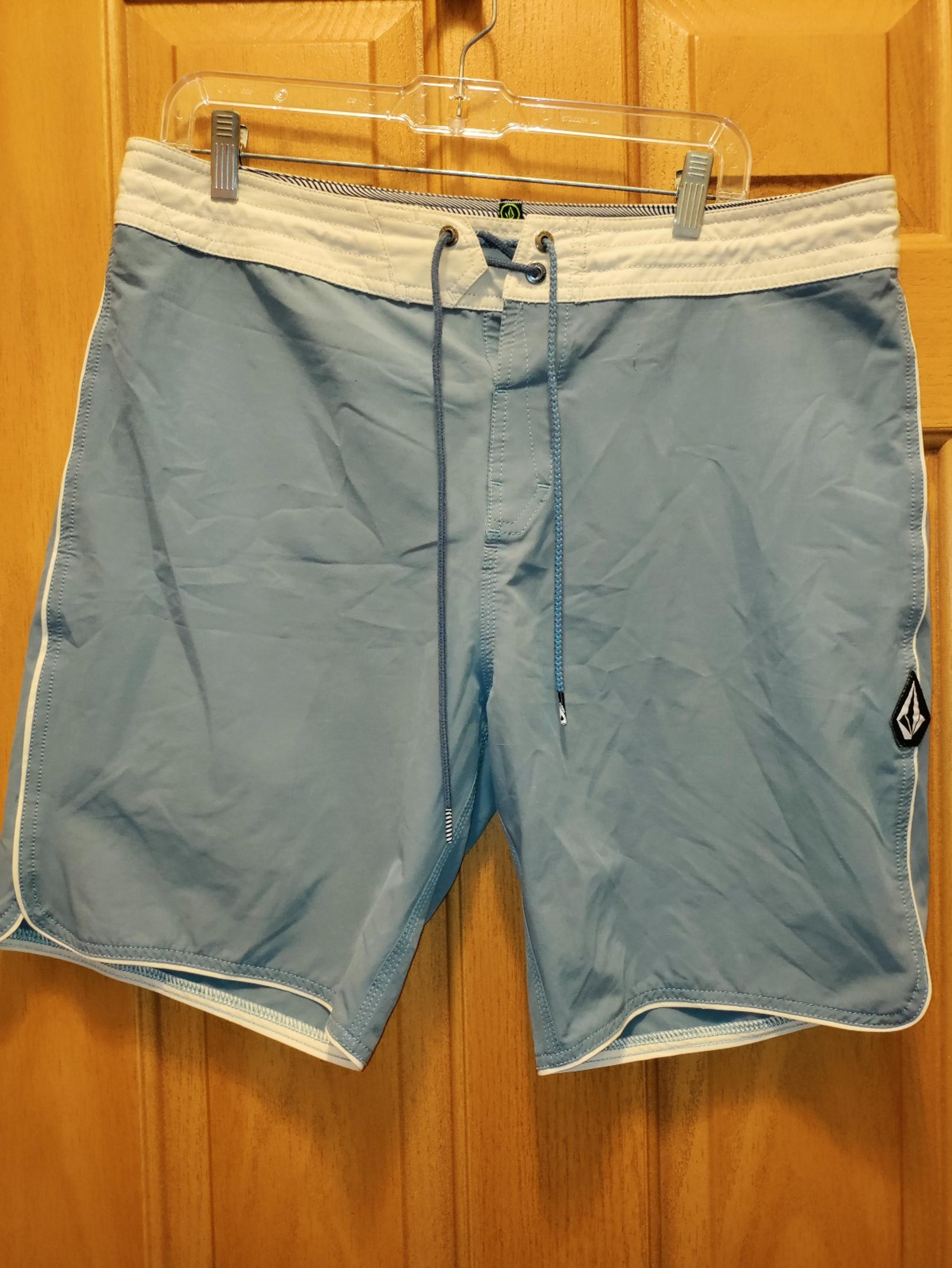 Volcom Board Shorts Mens Size 34 Blue Mod Tech Trunks Drawstring