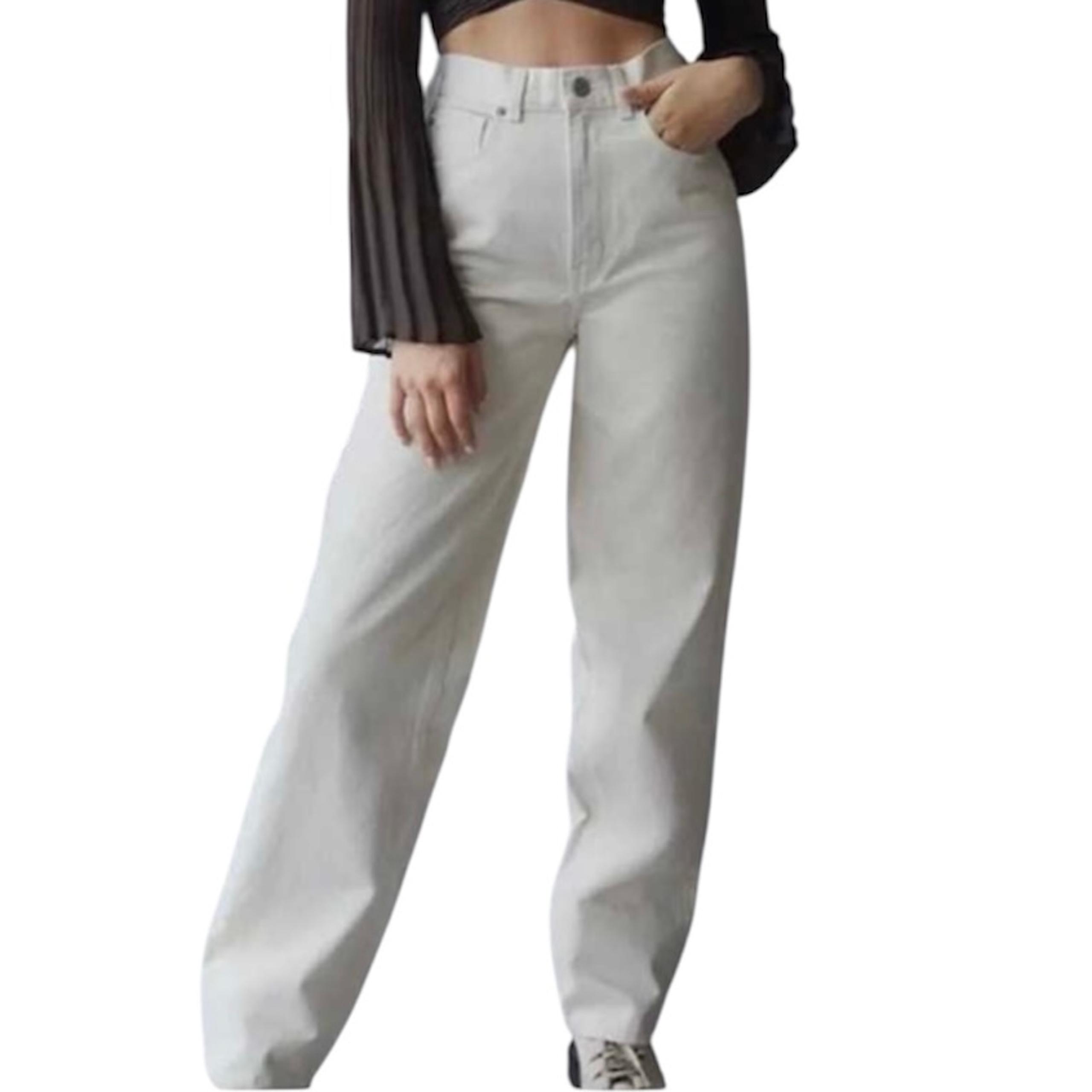 Urban Outfitters BDG Baggy Jeans High Rise Cream Off White 27