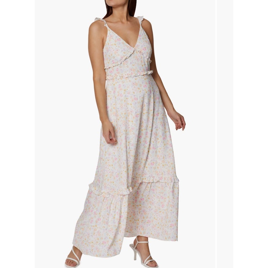 BCBGeneration Ruffle Strap Tiered Maxi Dress Size 8 NWT