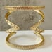 Modern Statement Cuff Bracelet Gold Plated Embossed Open Style 2.5 Wide Small