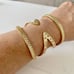 Modern Statement Cuff Bracelet Gold Plated Embossed Open Style 2.5 Wide Small
