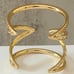 Modern Statement Cuff Bracelet Gold Plated Embossed Open Style 2.5 Wide Small