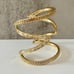 Modern Statement Cuff Bracelet Gold Plated Embossed Open Style 2.5 Wide Small
