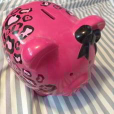 Leopard print piggy bank