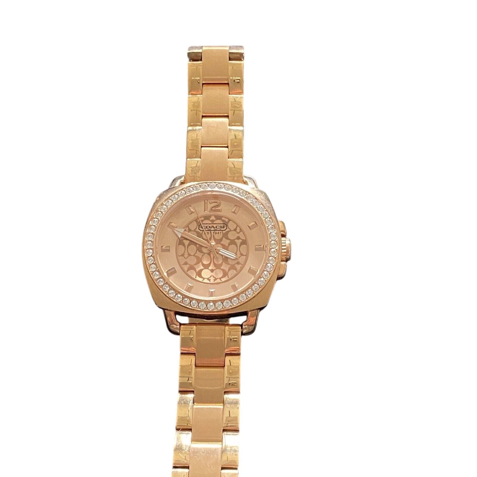 Coach Women's Boyfriend Mini Rose Gold Tone Bracelet 14501701 Womens Watch