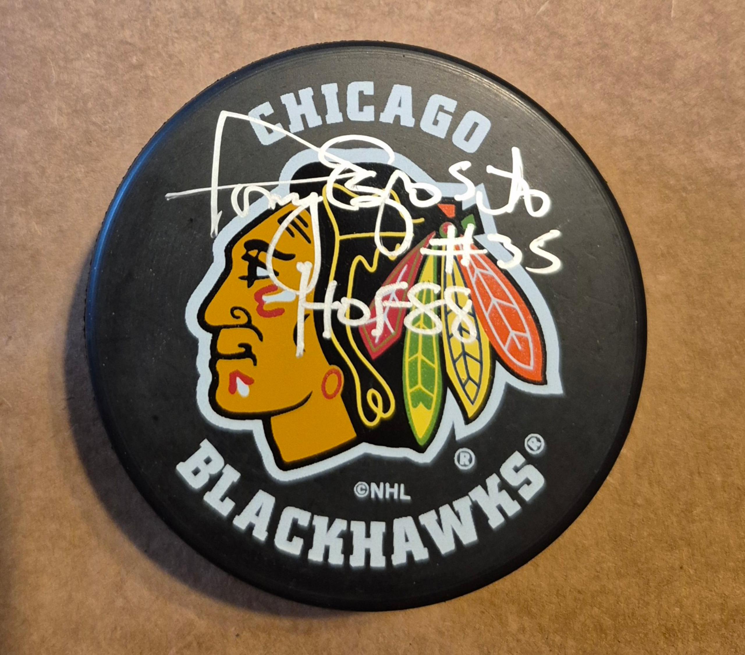 Tony Esposito signed autographed Chicago Blackhawks Hockey Puck