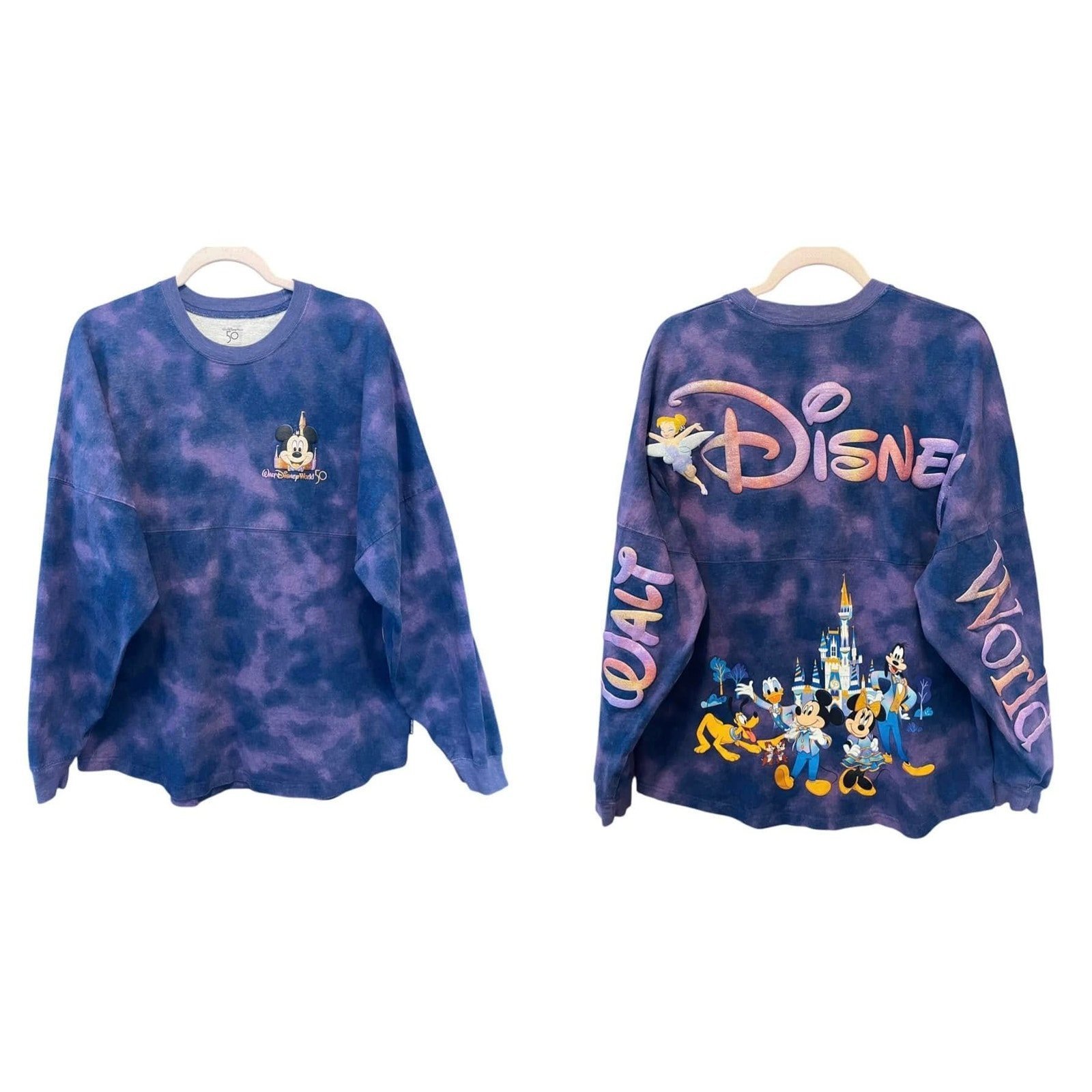 Walt Disney World Adult L 50th Anniversary Purple Tie Dye Spirit Jersey 2022
