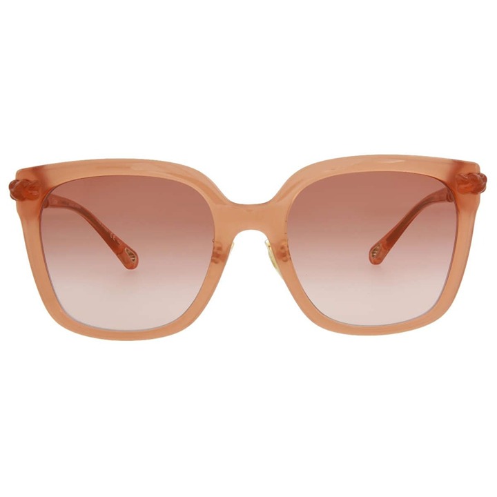 Chloe Core 56mm Square Sunglasses Nude Nude Orange Womens Size NS