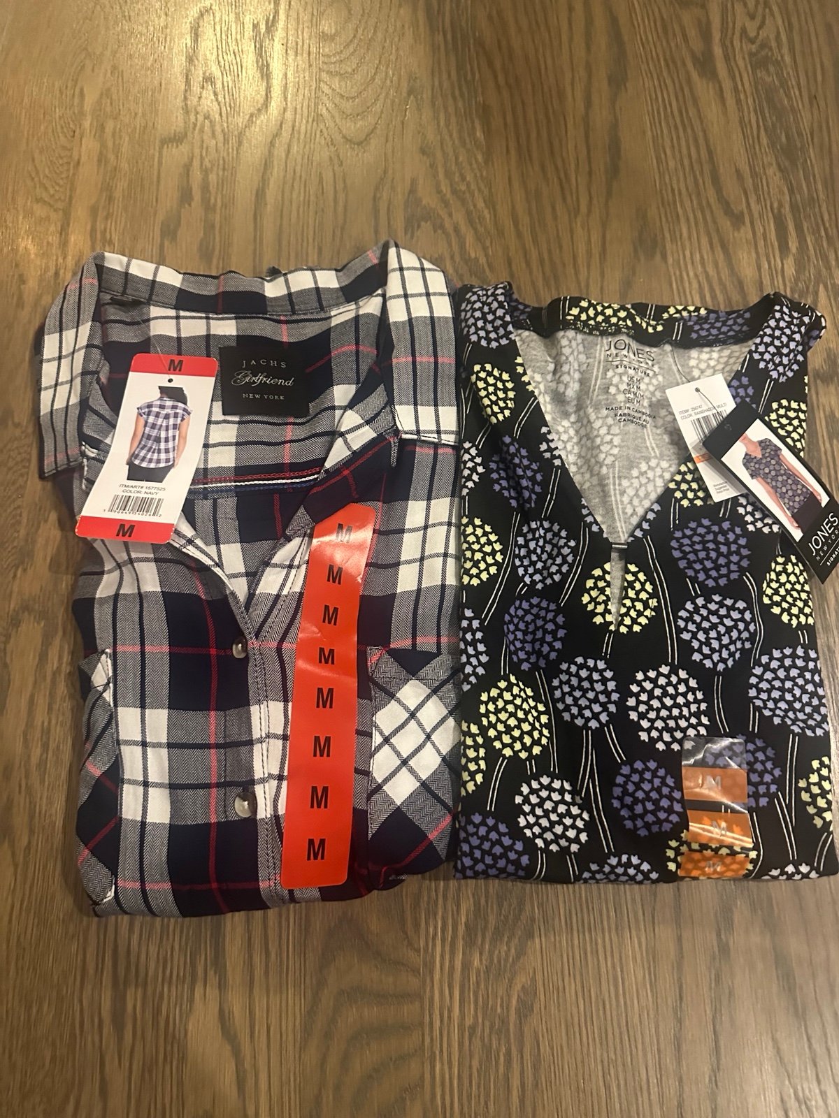 2 New women’s tops: Jachs girlfriend top and Jones New York top both size M