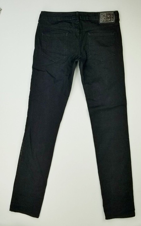 Just Cavalli Size 32X36 Womens Black Denim Metal Logo Tag Jeans Made In Italy